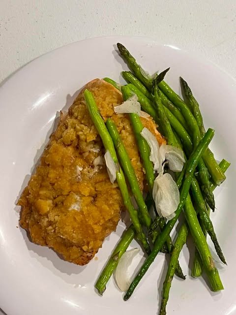 Salmon and Asparagus made by Rudy K.